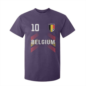 Belgium Soccer Sports Graphic Number 10 Jersey Style T Shirt For Kid Proud Belgian Football Fans Game Day Pride TS02 Purple Print Your Wear