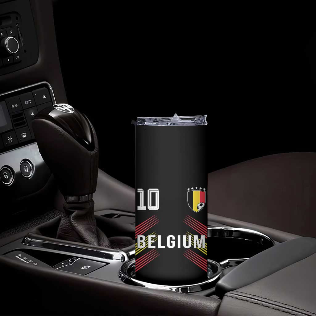 Belgium Soccer Sports Graphic Number 10 Jersey Style Skinny Tumbler Proud Belgian Football Fans Game Day Pride TS02 Print Your Wear
