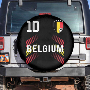 Belgium Soccer Sports Graphic Number 10 Jersey Style Spare Tire Cover Proud Belgian Football Fans Game Day Pride TS02 No hole Black Print Your Wear