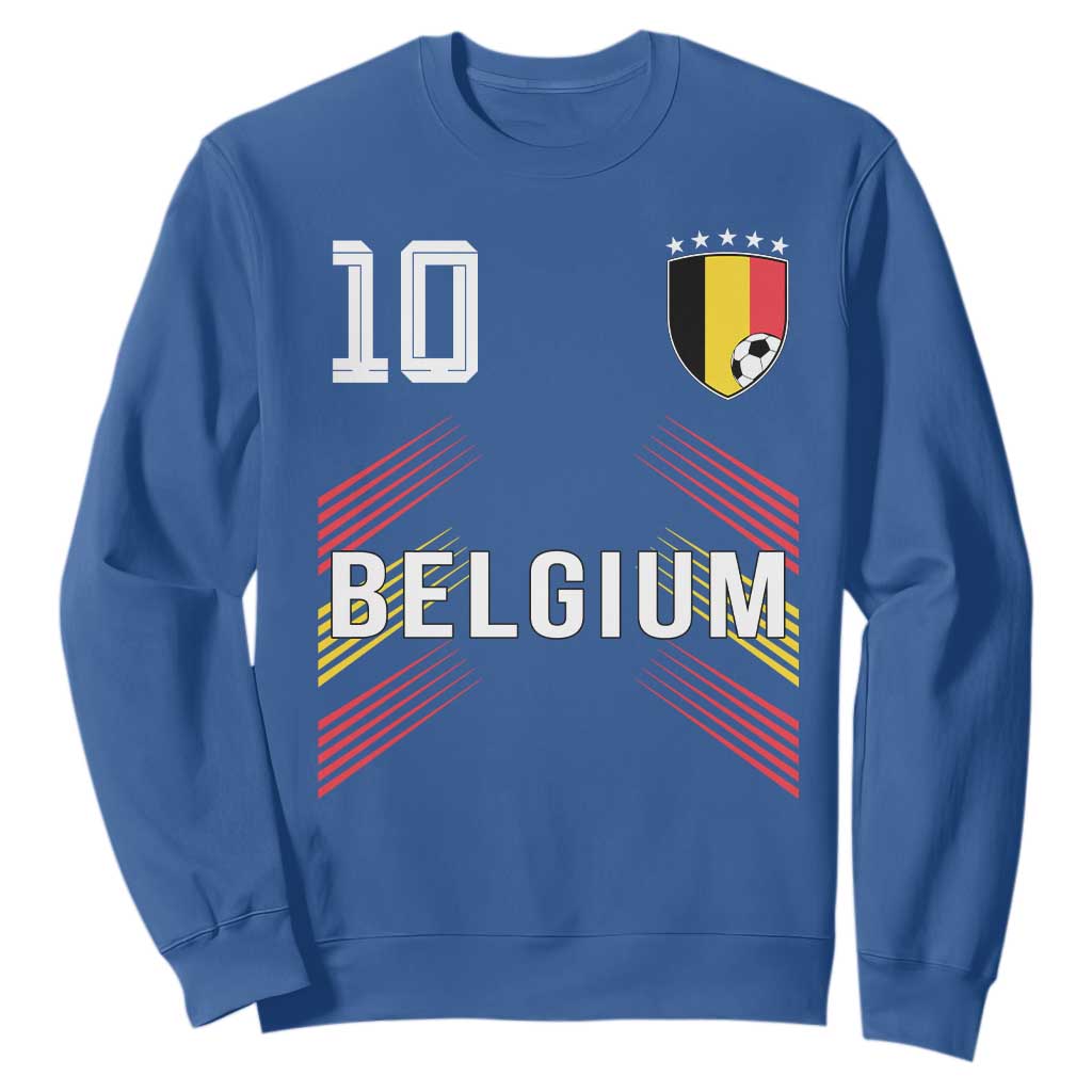 Belgium Soccer Sports Graphic Number 10 Jersey Style Sweatshirt Proud Belgian Football Fans Game Day Pride TS02 Royal Blue Print Your Wear