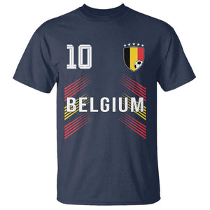 Belgium Soccer Sports Graphic Number 10 Jersey Style T Shirt Proud Belgian Football Fans Game Day Pride TS02 Navy Print Your Wear