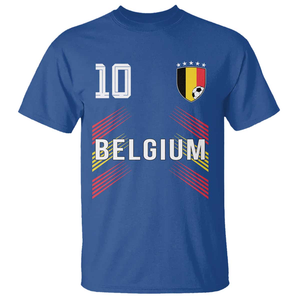 Belgium Soccer Sports Graphic Number 10 Jersey Style T Shirt Proud Belgian Football Fans Game Day Pride TS02 Royal Blue Print Your Wear