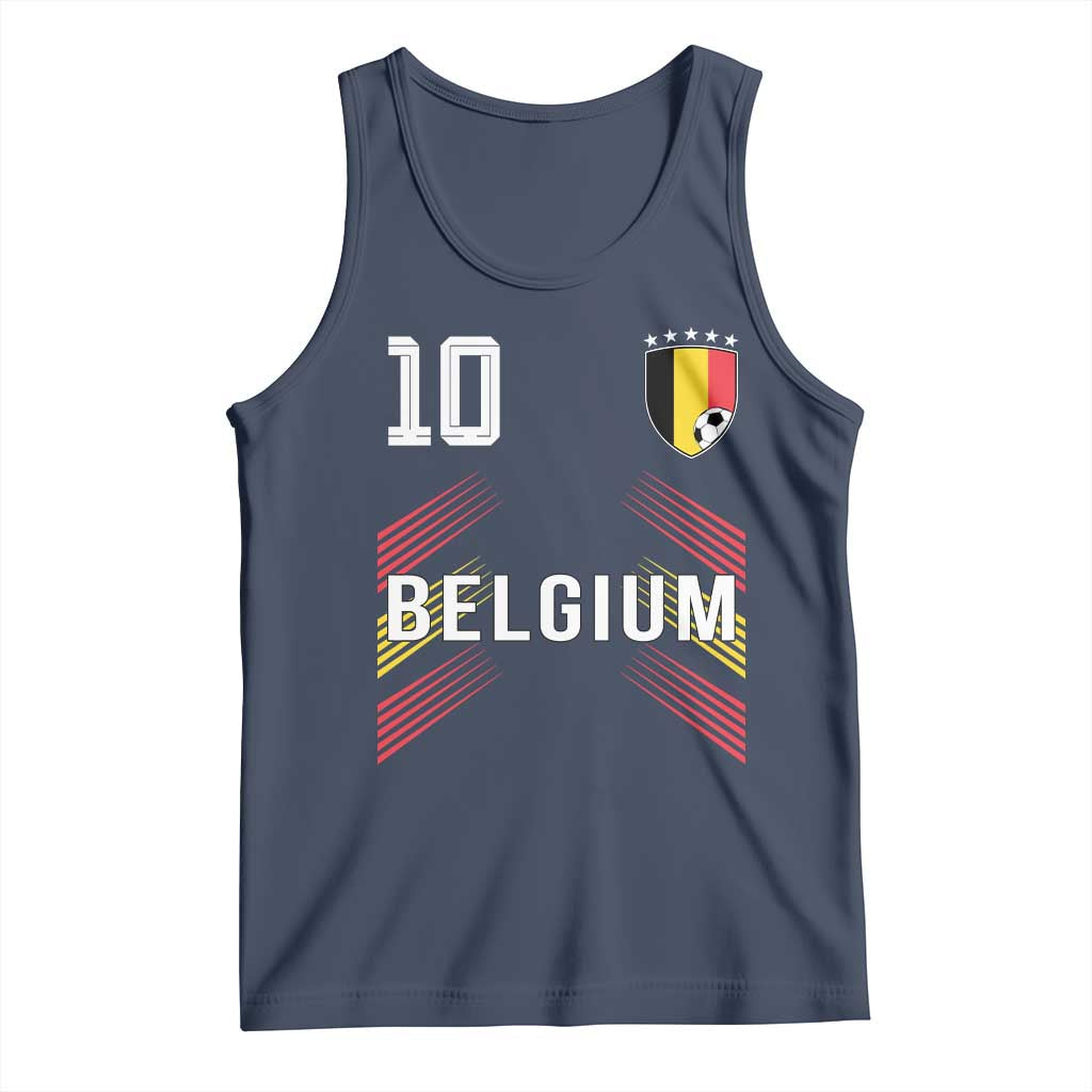 Belgium Soccer Sports Graphic Number 10 Jersey Style Tank Top Proud Belgian Football Fans Game Day Pride TS02 Navy Print Your Wear