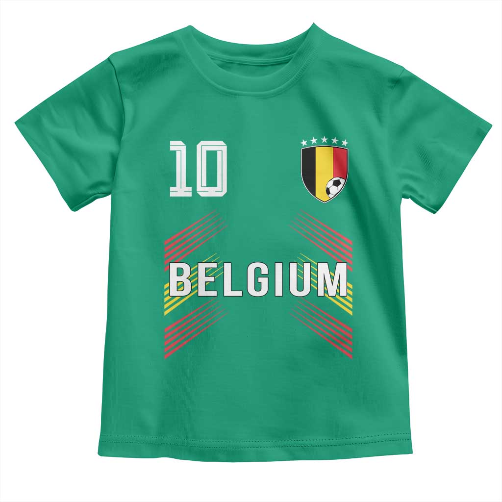 Belgium Soccer Sports Graphic Number 10 Jersey Style Toddler T Shirt Proud Belgian Football Fans Game Day Pride TS02 Irish Green Print Your Wear