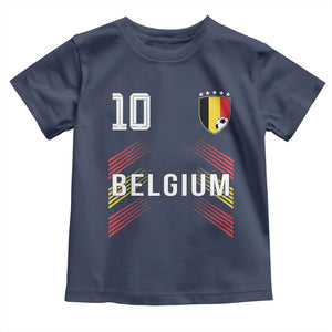 Belgium Soccer Sports Graphic Number 10 Jersey Style Toddler T Shirt Proud Belgian Football Fans Game Day Pride TS02 Navy Print Your Wear