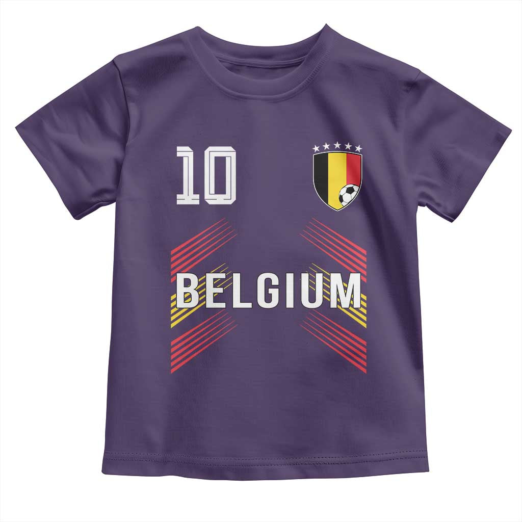 Belgium Soccer Sports Graphic Number 10 Jersey Style Toddler T Shirt Proud Belgian Football Fans Game Day Pride TS02 Purple Print Your Wear