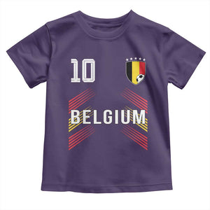 Belgium Soccer Sports Graphic Number 10 Jersey Style Toddler T Shirt Proud Belgian Football Fans Game Day Pride TS02 Purple Print Your Wear