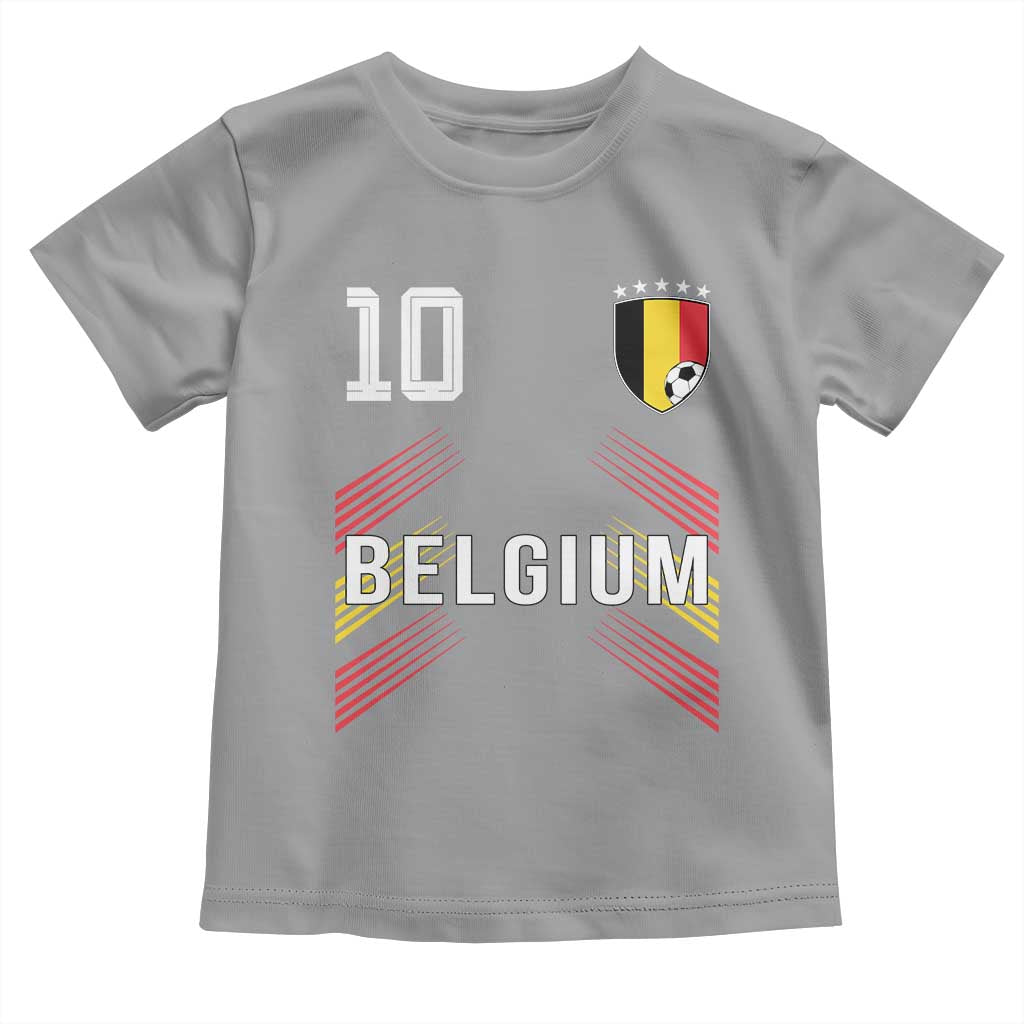 Belgium Soccer Sports Graphic Number 10 Jersey Style Toddler T Shirt Proud Belgian Football Fans Game Day Pride TS02 Sport Gray Print Your Wear