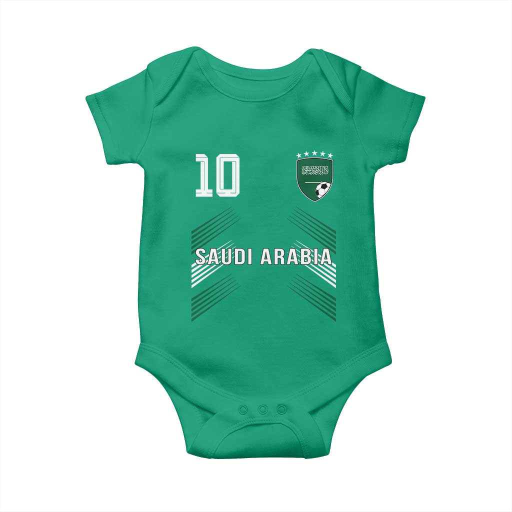Saudi Arabia Soccer Sports Graphic Number 10 Jersey Style Baby Onesie Proud Saudi Football Fans Game Day Pride TS02 Irish Green Print Your Wear