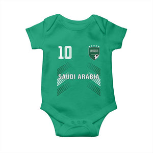 Saudi Arabia Soccer Sports Graphic Number 10 Jersey Style Baby Onesie Proud Saudi Football Fans Game Day Pride TS02 Irish Green Print Your Wear