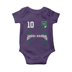 Saudi Arabia Soccer Sports Graphic Number 10 Jersey Style Baby Onesie Proud Saudi Football Fans Game Day Pride TS02 Purple Print Your Wear