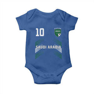 Saudi Arabia Soccer Sports Graphic Number 10 Jersey Style Baby Onesie Proud Saudi Football Fans Game Day Pride TS02 Royal Blue Print Your Wear