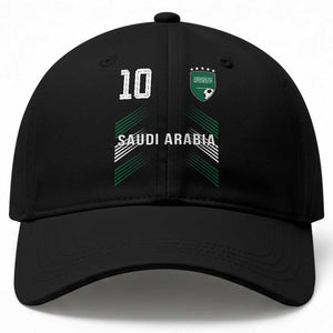 Saudi Arabia Soccer Sports Graphic Number 10 Jersey Style Baseball Cap Proud Saudi Football Fans Game Day Pride TS02 Print Your Wear