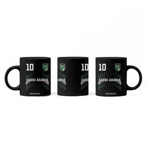 Saudi Arabia Soccer Sports Graphic Number 10 Jersey Style Coffee Mug Proud Saudi Football Fans Game Day Pride TS02 Print Your Wear
