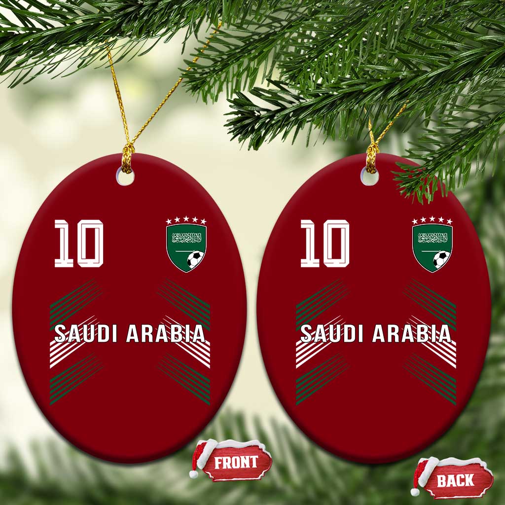 Saudi Arabia Soccer Sports Graphic Number 10 Jersey Style Ceramic Ornament Proud Saudi Football Fans Game Day Pride TS02 Print Your Wear