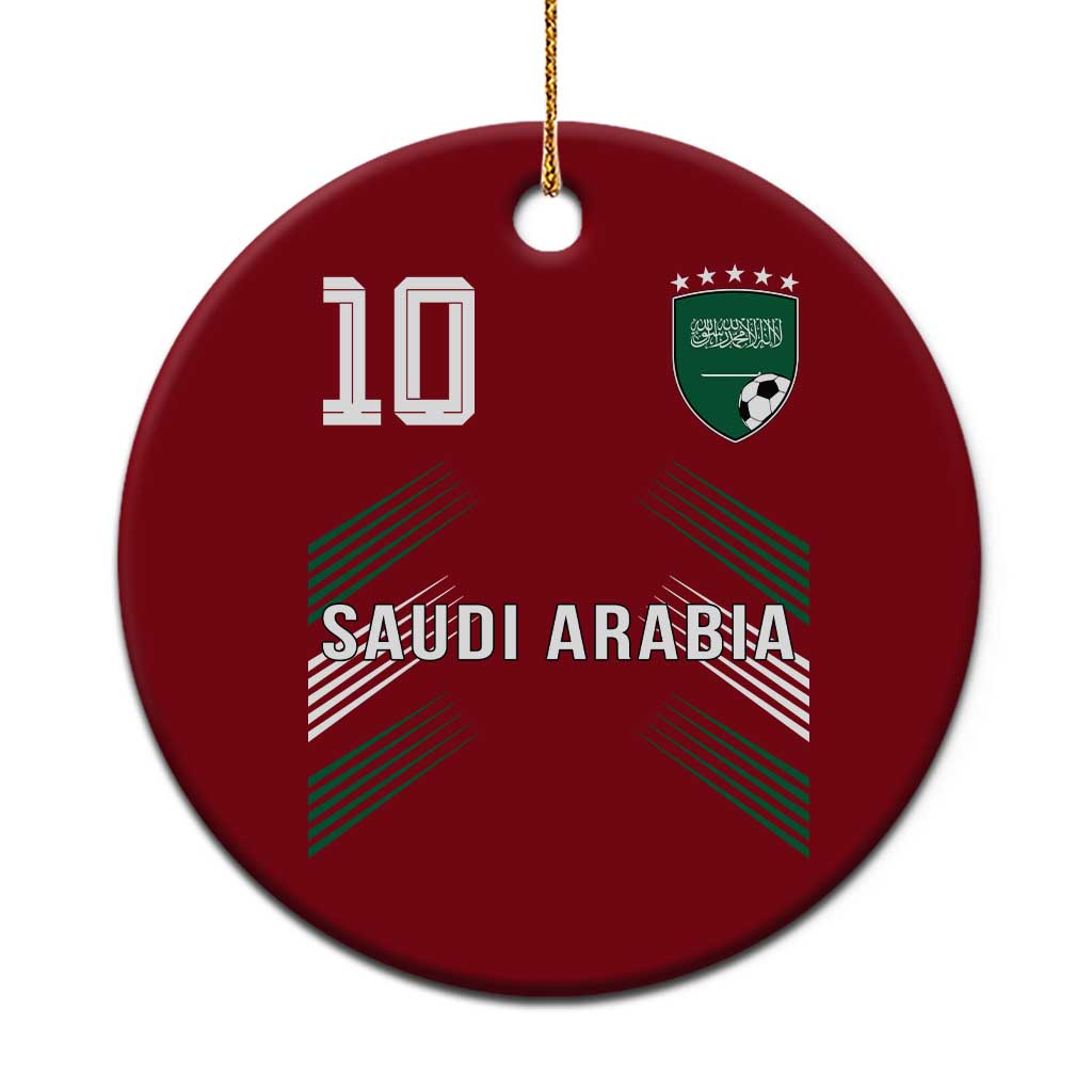 Saudi Arabia Soccer Sports Graphic Number 10 Jersey Style Ceramic Ornament Proud Saudi Football Fans Game Day Pride TS02 1pc Red Print Your Wear
