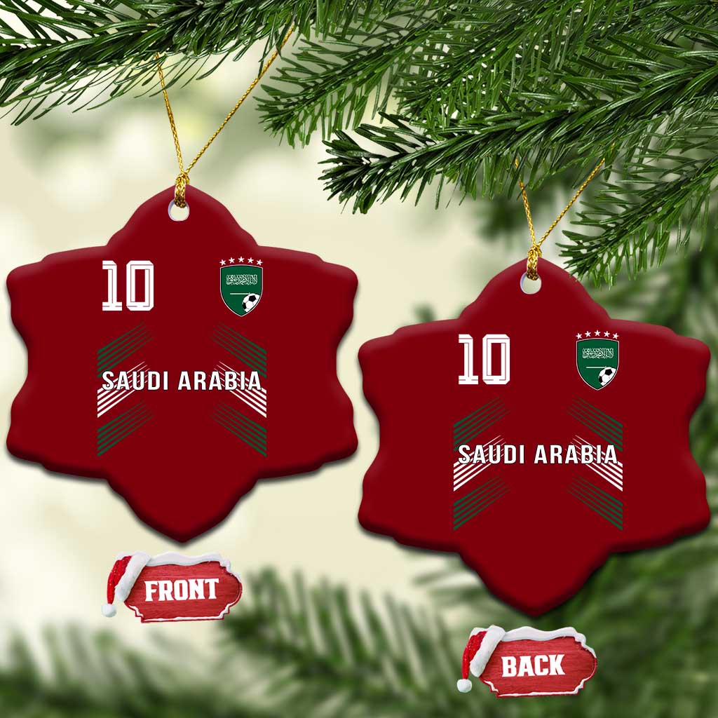 Saudi Arabia Soccer Sports Graphic Number 10 Jersey Style Ceramic Ornament Proud Saudi Football Fans Game Day Pride TS02 Print Your Wear