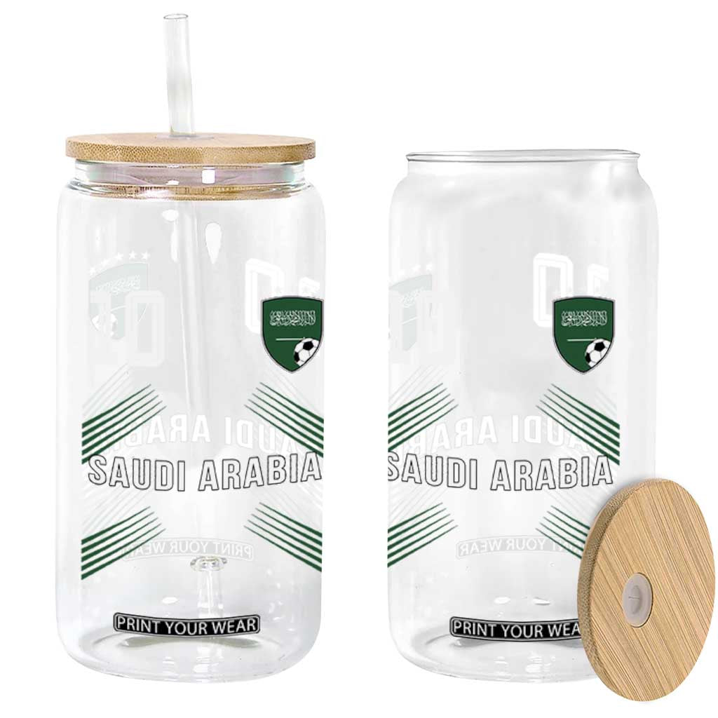 Saudi Arabia Soccer Sports Graphic Number 10 Jersey Style Glass Can Proud Saudi Football Fans Game Day Pride TS02 Print Your Wear