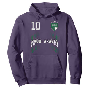 Saudi Arabia Soccer Sports Graphic Number 10 Jersey Style Hoodie Proud Saudi Football Fans Game Day Pride TS02 Purple Print Your Wear