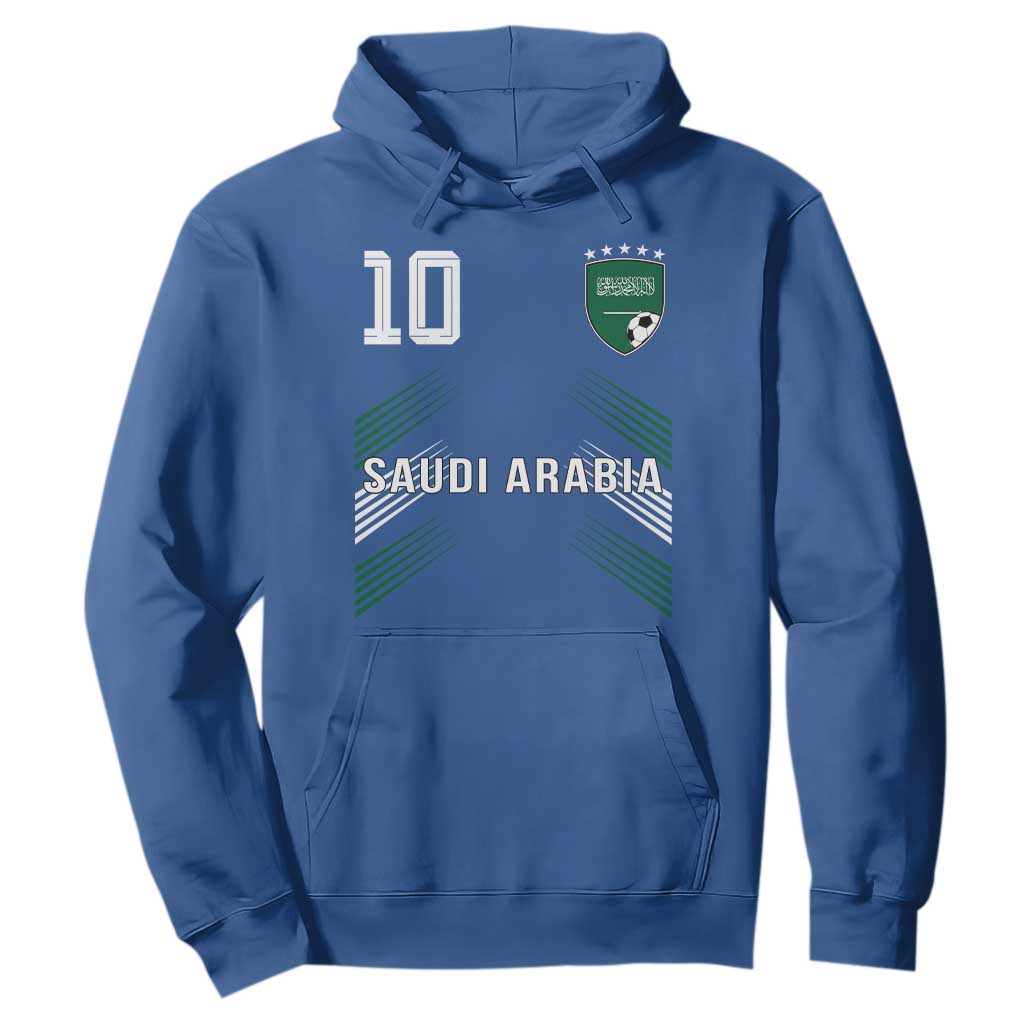 Saudi Arabia Soccer Sports Graphic Number 10 Jersey Style Hoodie Proud Saudi Football Fans Game Day Pride TS02 Royal Blue Print Your Wear
