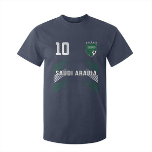 Saudi Arabia Soccer Sports Graphic Number 10 Jersey Style T Shirt For Kid Proud Saudi Football Fans Game Day Pride TS02 Navy Print Your Wear