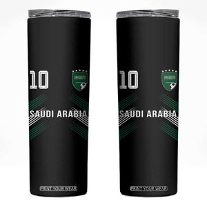 Saudi Arabia Soccer Sports Graphic Number 10 Jersey Style Skinny Tumbler Proud Saudi Football Fans Game Day Pride TS02 Black Print Your Wear