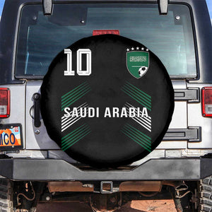Saudi Arabia Soccer Sports Graphic Number 10 Jersey Style Spare Tire Cover Proud Saudi Football Fans Game Day Pride TS02 No hole Black Print Your Wear