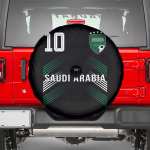 Saudi Arabia Soccer Sports Graphic Number 10 Jersey Style Spare Tire Cover Proud Saudi Football Fans Game Day Pride TS02 Black Print Your Wear