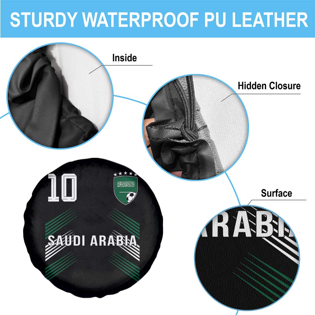 Saudi Arabia Soccer Sports Graphic Number 10 Jersey Style Spare Tire Cover Proud Saudi Football Fans Game Day Pride TS02 Print Your Wear