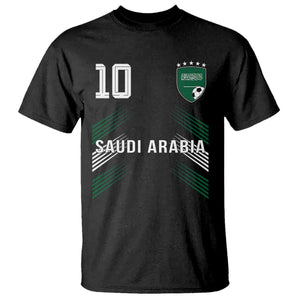 Saudi Arabia Soccer Sports Graphic Number 10 Jersey Style T Shirt Proud Saudi Football Fans Game Day Pride TS02 Black Print Your Wear