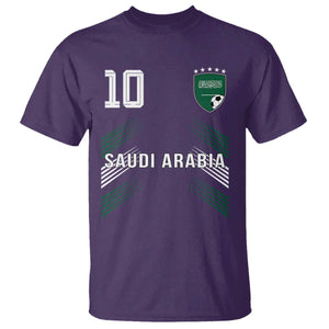 Saudi Arabia Soccer Sports Graphic Number 10 Jersey Style T Shirt Proud Saudi Football Fans Game Day Pride TS02 Purple Print Your Wear