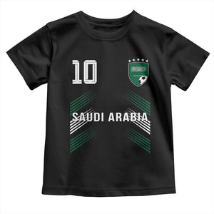 Saudi Arabia Soccer Sports Graphic Number 10 Jersey Style Toddler T Shirt Proud Saudi Football Fans Game Day Pride TS02 Black Print Your Wear