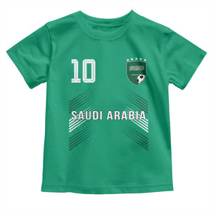Saudi Arabia Soccer Sports Graphic Number 10 Jersey Style Toddler T Shirt Proud Saudi Football Fans Game Day Pride TS02 Irish Green Print Your Wear