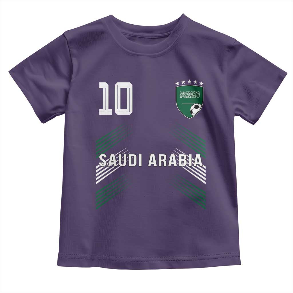 Saudi Arabia Soccer Sports Graphic Number 10 Jersey Style Toddler T Shirt Proud Saudi Football Fans Game Day Pride TS02 Purple Print Your Wear