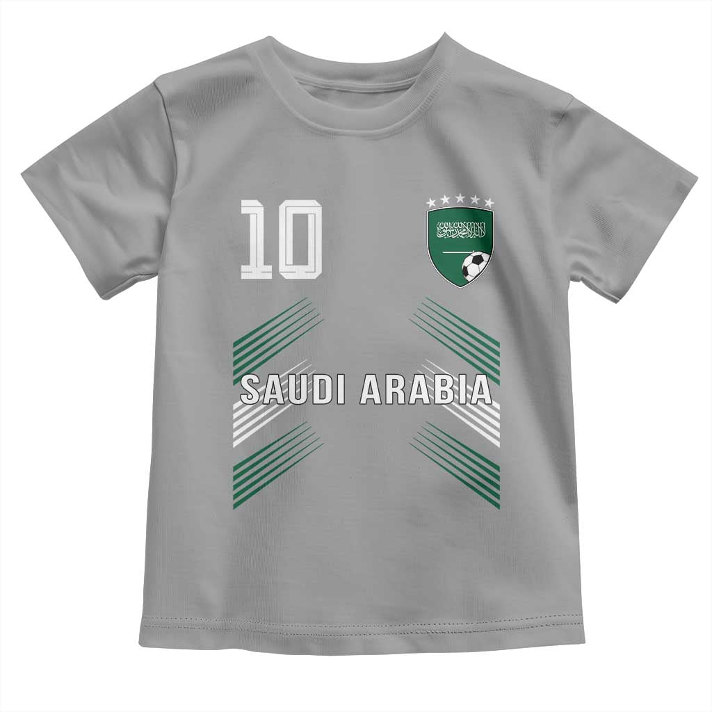 Saudi Arabia Soccer Sports Graphic Number 10 Jersey Style Toddler T Shirt Proud Saudi Football Fans Game Day Pride TS02 Sport Gray Print Your Wear