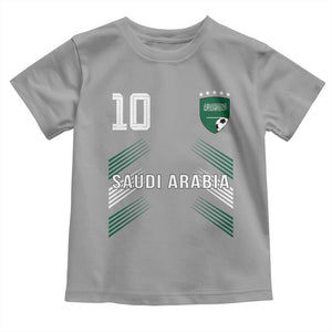 Saudi Arabia Soccer Sports Graphic Number 10 Jersey Style Toddler T Shirt Proud Saudi Football Fans Game Day Pride TS02 Sport Gray Print Your Wear