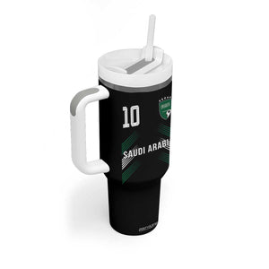 Saudi Arabia Soccer Sports Graphic Number 10 Jersey Style Tumbler With Handle Proud Saudi Football Fans Game Day Pride TS02 Print Your Wear