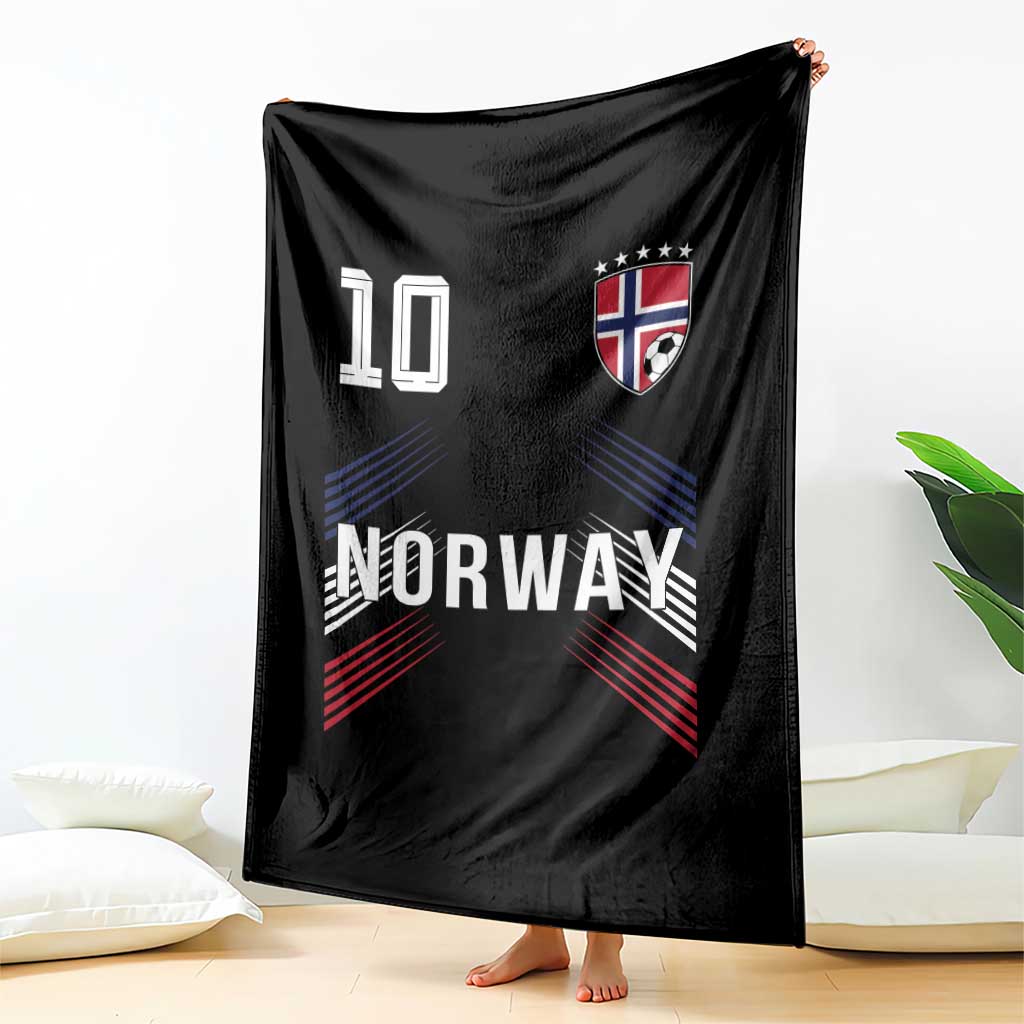 Norway Soccer Sports Graphic Number 10 Jersey Style Throw Blanket Proud Norwegian Football Fans Game Day Pride TS02 Print Your Wear