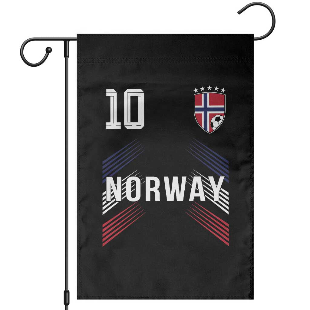 Norway Soccer Sports Graphic Number 10 Jersey Style Garden Flag Proud Norwegian Football Fans Game Day Pride TS02 Black Print Your Wear