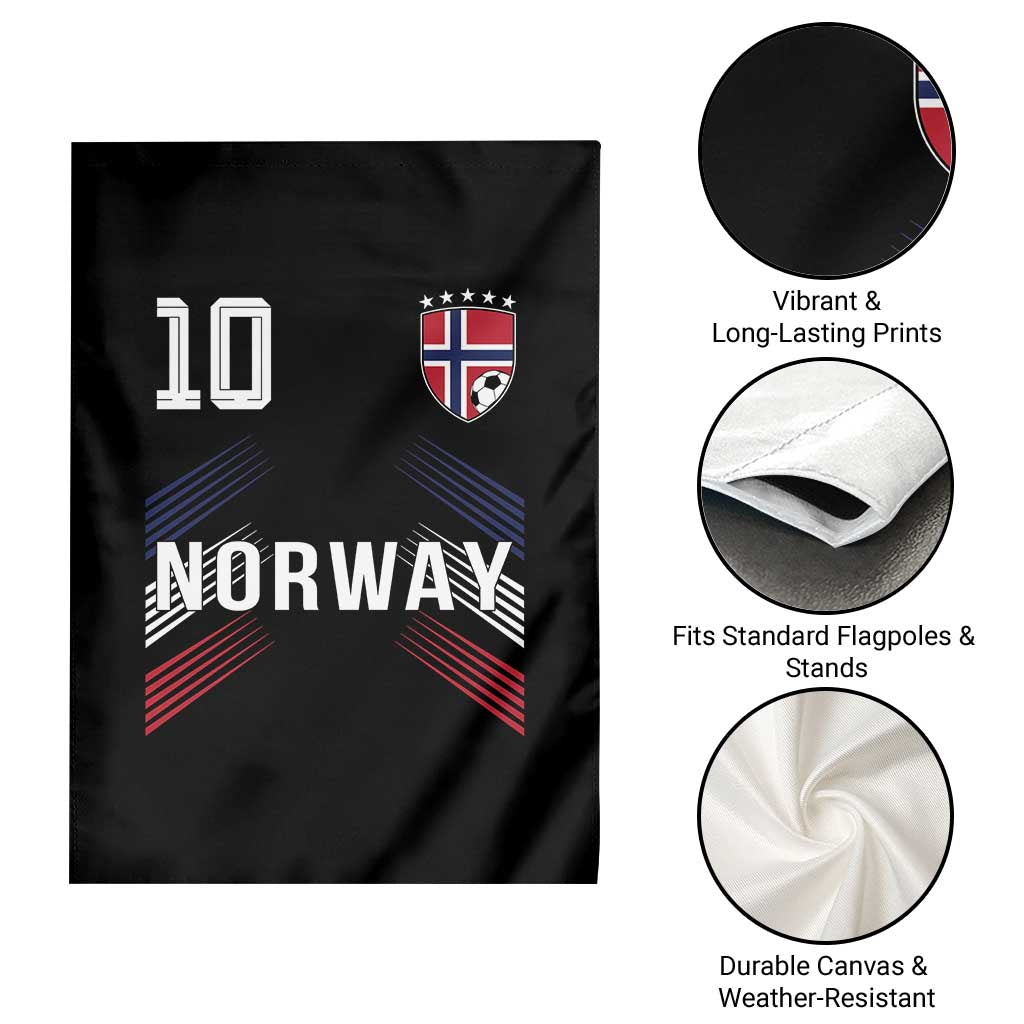 Norway Soccer Sports Graphic Number 10 Jersey Style Garden Flag Proud Norwegian Football Fans Game Day Pride TS02 Print Your Wear