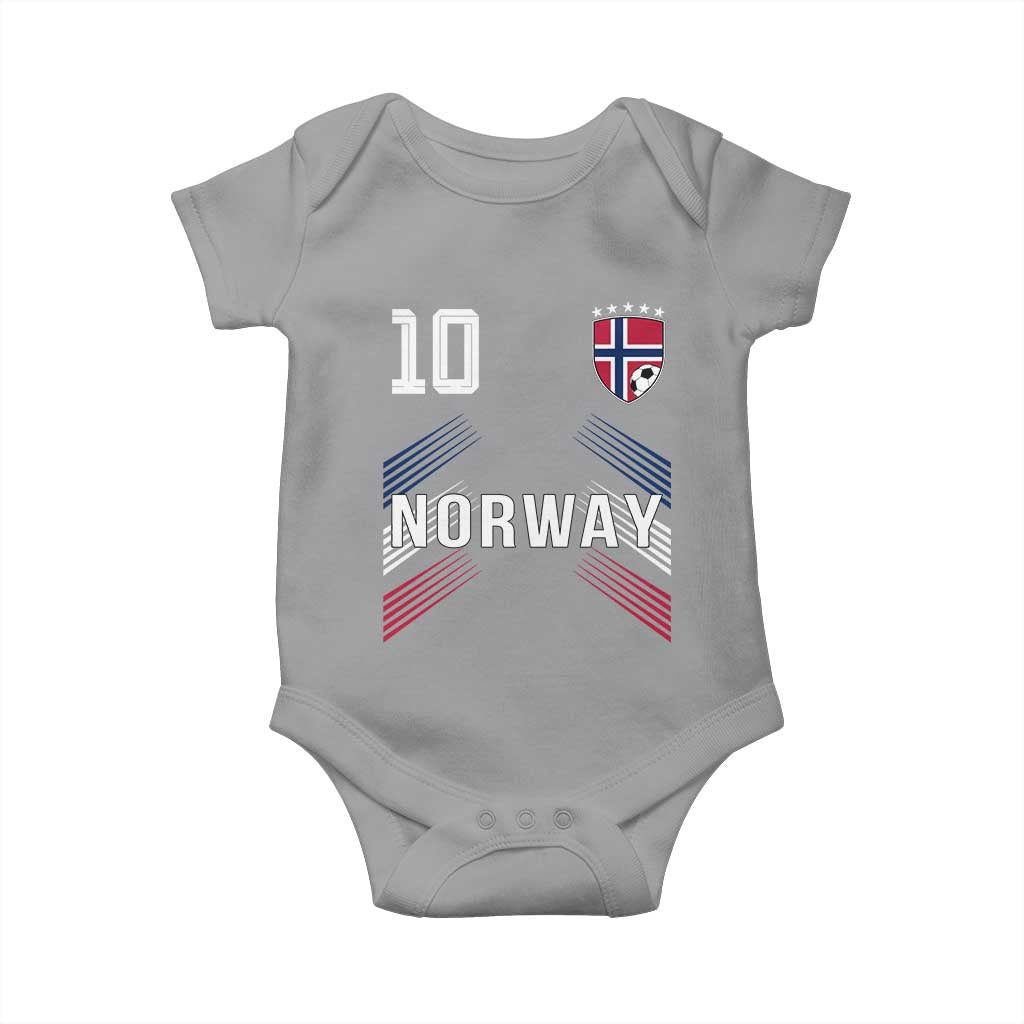 Norway Soccer Sports Graphic Number 10 Jersey Style Baby Onesie Proud Norwegian Football Fans Game Day Pride TS02 Sport Gray Print Your Wear