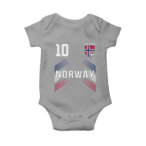 Norway Soccer Sports Graphic Number 10 Jersey Style Baby Onesie Proud Norwegian Football Fans Game Day Pride TS02 Sport Gray Print Your Wear