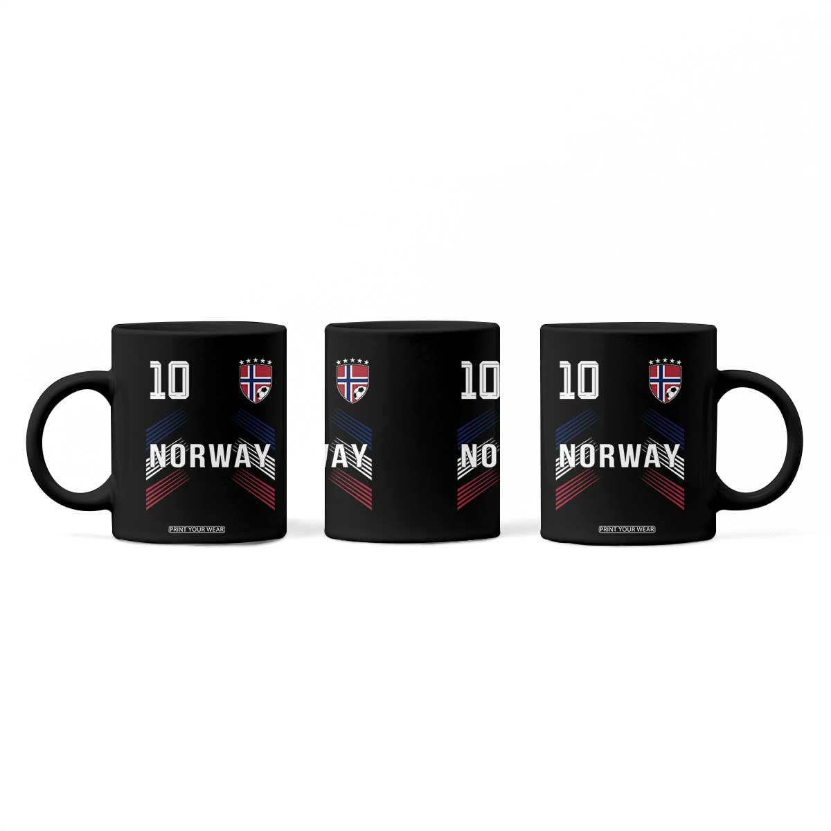 Norway Soccer Sports Graphic Number 10 Jersey Style Coffee Mug Proud Norwegian Football Fans Game Day Pride TS02 Print Your Wear
