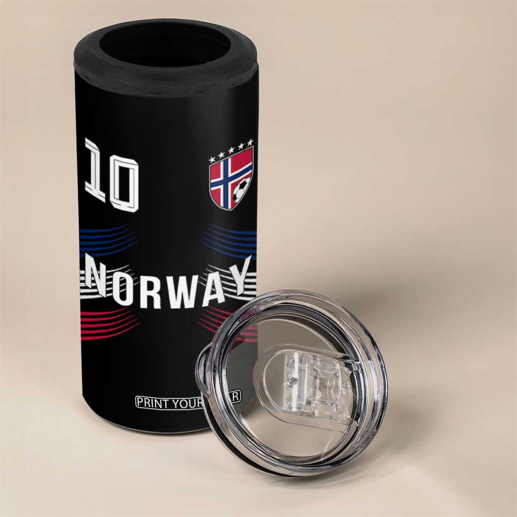Norway Soccer Sports Graphic Number 10 Jersey Style 4 in 1 Can Cooler Tumbler Proud Norwegian Football Fans Game Day Pride TS02 Print Your Wear