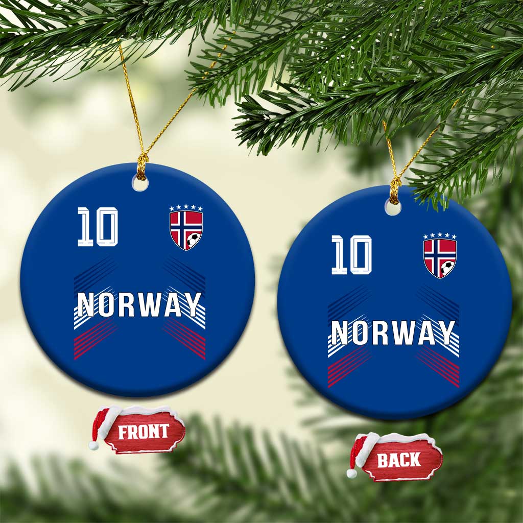 Norway Soccer Sports Graphic Number 10 Jersey Style Ceramic Ornament Proud Norwegian Football Fans Game Day Pride TS02 1pc Blue Print Your Wear