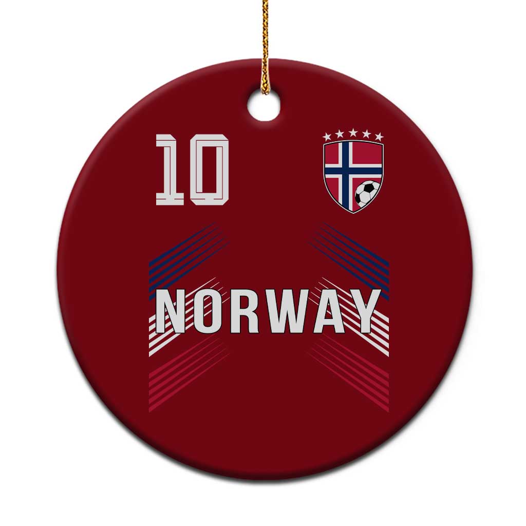 Norway Soccer Sports Graphic Number 10 Jersey Style Ceramic Ornament Proud Norwegian Football Fans Game Day Pride TS02 1pc Red Print Your Wear