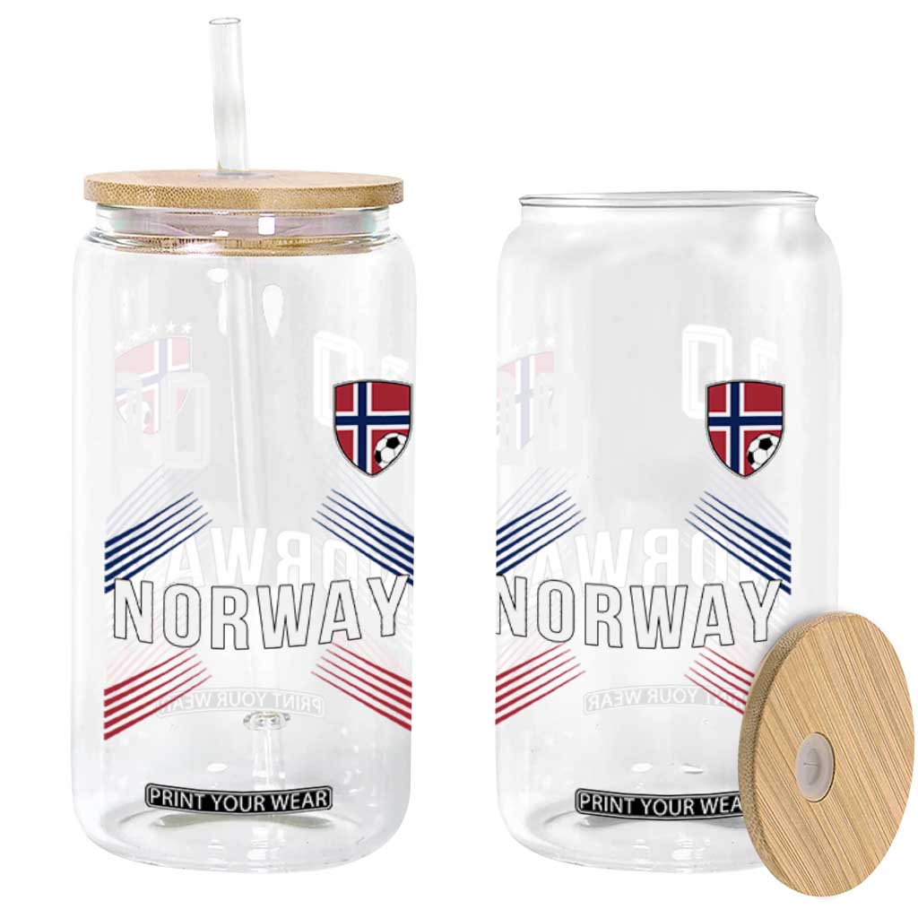 Norway Soccer Sports Graphic Number 10 Jersey Style Glass Can Proud Norwegian Football Fans Game Day Pride TS02 Print Your Wear