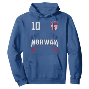 Norway Soccer Sports Graphic Number 10 Jersey Style Hoodie Proud Norwegian Football Fans Game Day Pride TS02 Royal Blue Print Your Wear