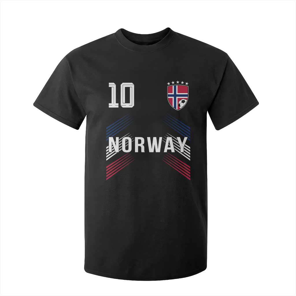 Norway Soccer Sports Graphic Number 10 Jersey Style T Shirt For Kid Proud Norwegian Football Fans Game Day Pride TS02 Black Print Your Wear