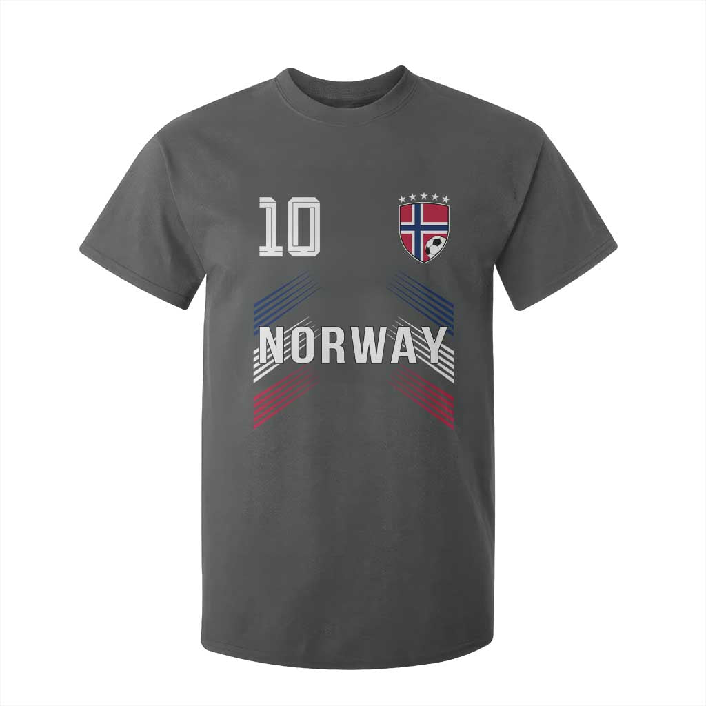 Norway Soccer Sports Graphic Number 10 Jersey Style T Shirt For Kid Proud Norwegian Football Fans Game Day Pride TS02 Dark Heather Print Your Wear